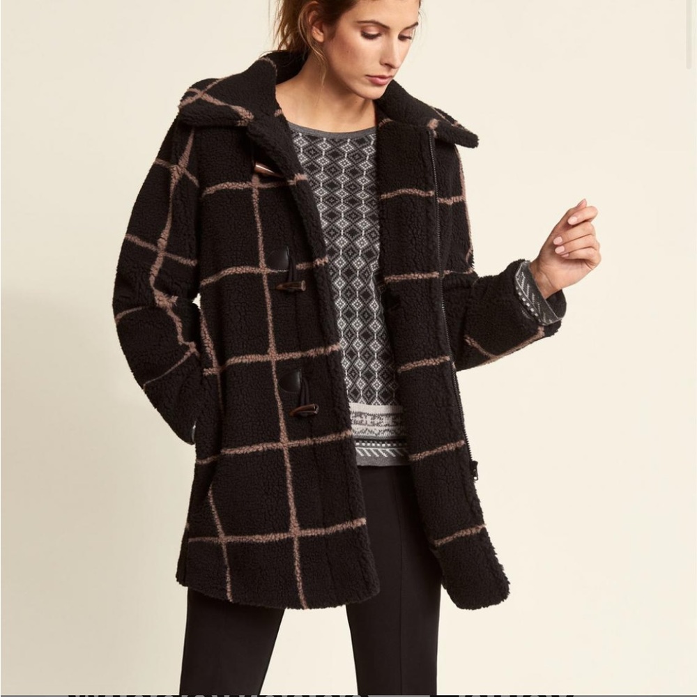 Hatley Black Teddy Jacket with Taupe Windowpane